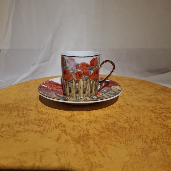 Antique GNA Fine Porcelain Espresso Set With Gold Trim In Original Box - Picture 5 of 10